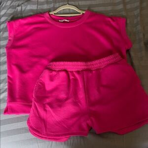Zenana Outfitters Bright Pink Lounge Set size M/L